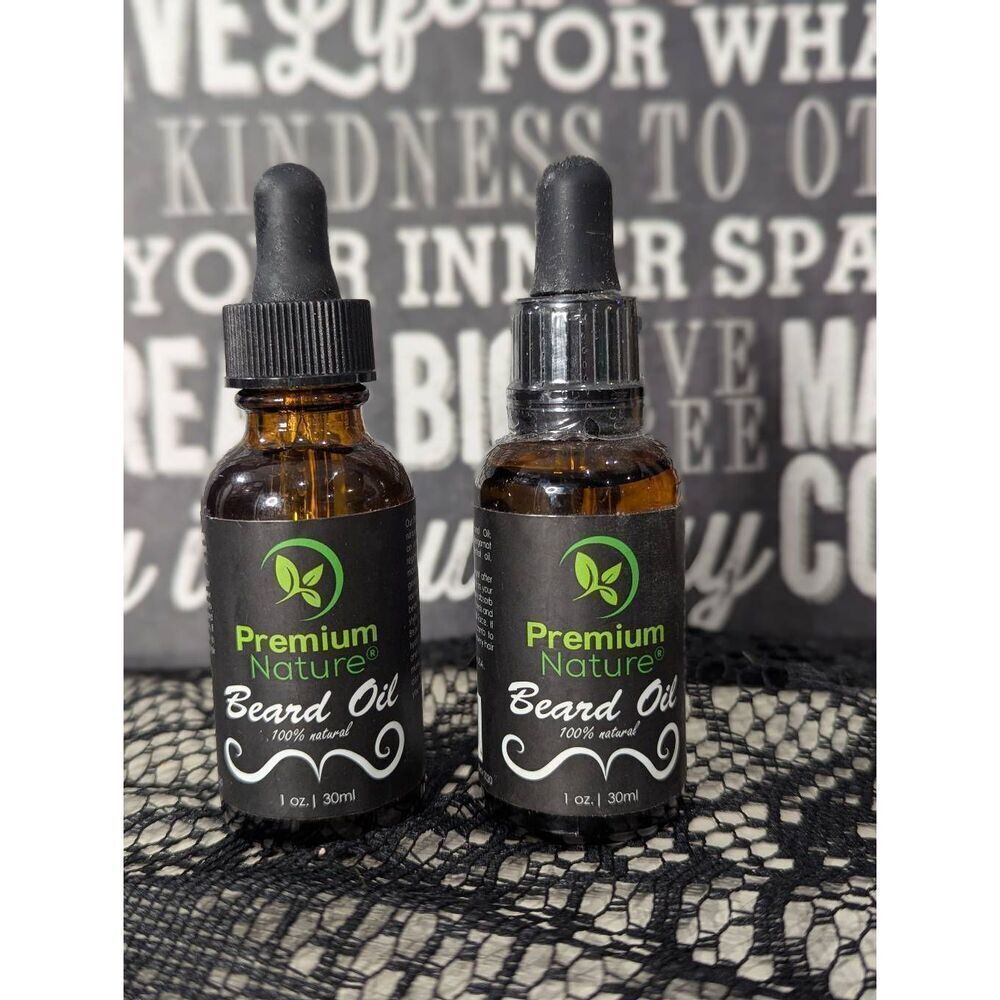 5/25 - 2 vials Premium Nature Beard Oil - NEW/SEALED